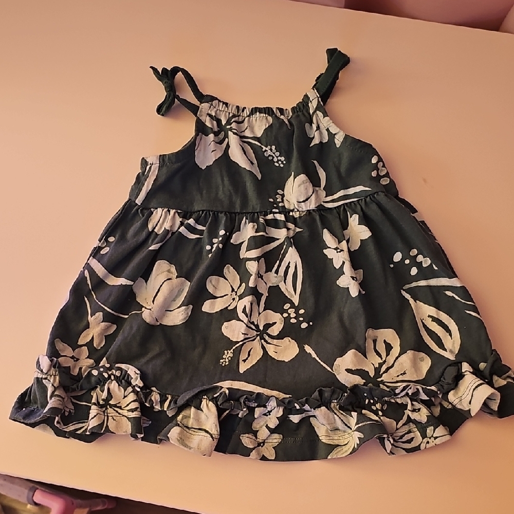 Floral Green Kids Dress